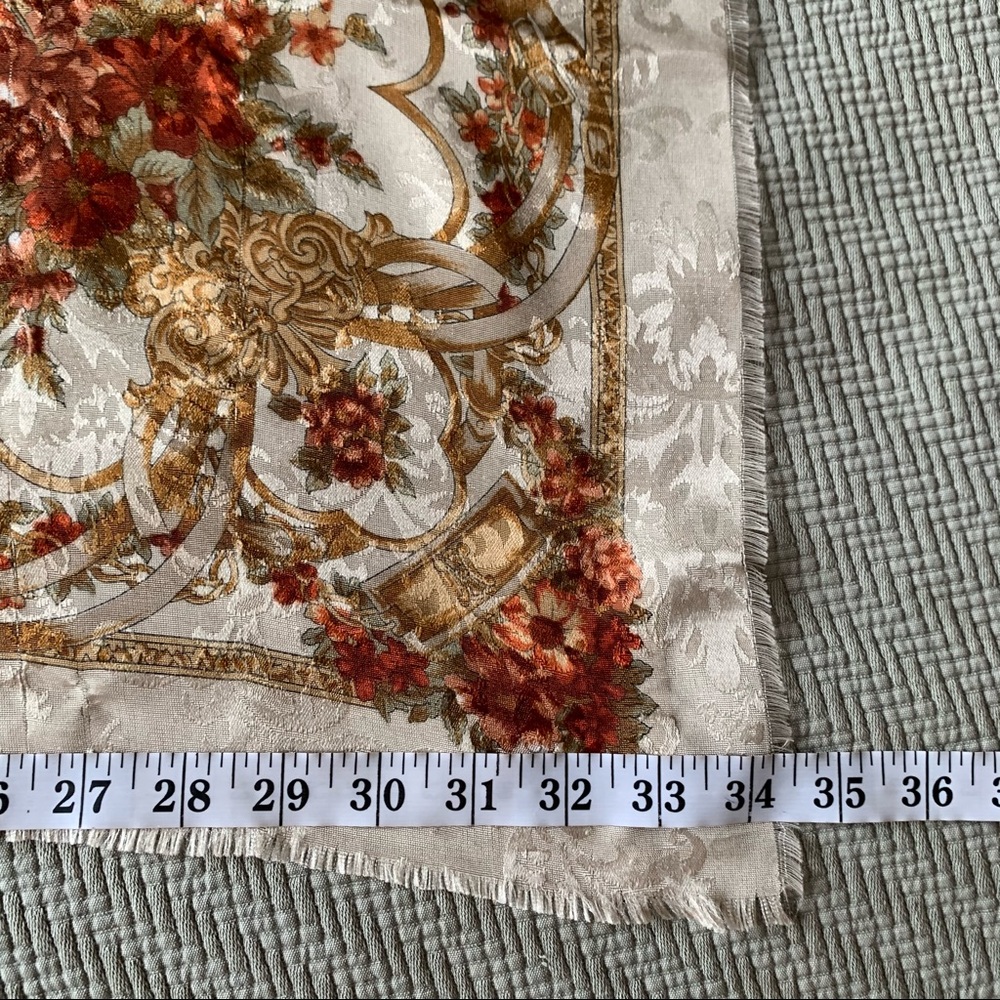 Vtg Floral Scarf Made in Italy Polyester Square - Picture 4 of 9